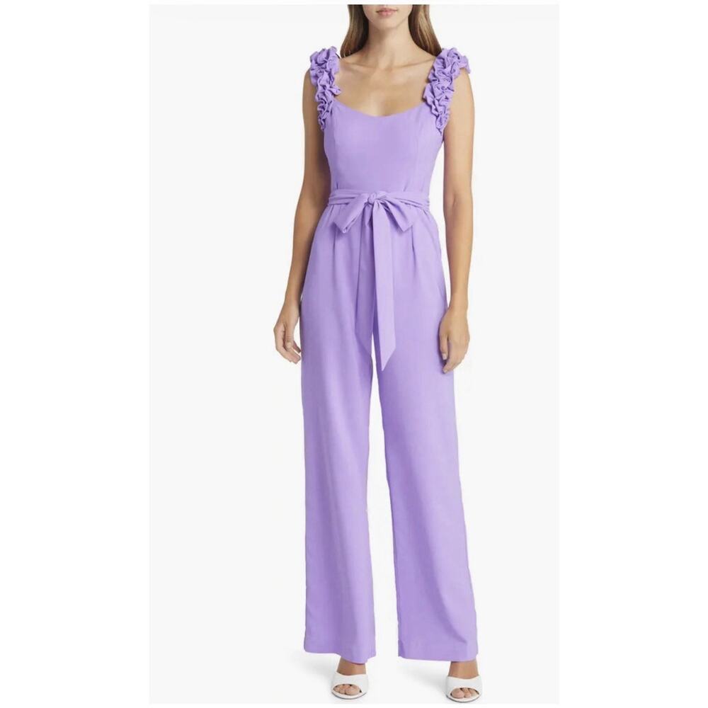 Lilly Pulitzer Zima Jumpsuit Crepe Mystic Purple 10 NWT